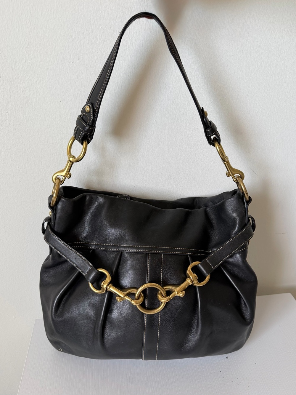 🖤Vintage Coach 8516 Black Leather Shoulder Bag / Hobo